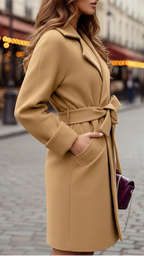 Elena | Belted Wrap Coat - Lumina