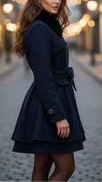 Elena Luxe | Double-Breasted Faux Fur Collar Coat – Lumina