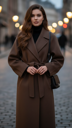 Aurora Luxe | Classic Belted Structured Overcoat - Lumina