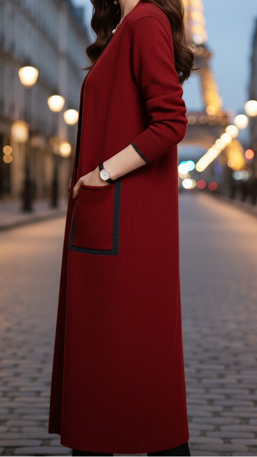 Elena | Functional Pockets Longline Coat - Lumina
