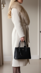 Elena | Coat with Faux Fur Collar and Belt - Lumina