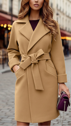 Elena | Belted Wrap Coat - Lumina