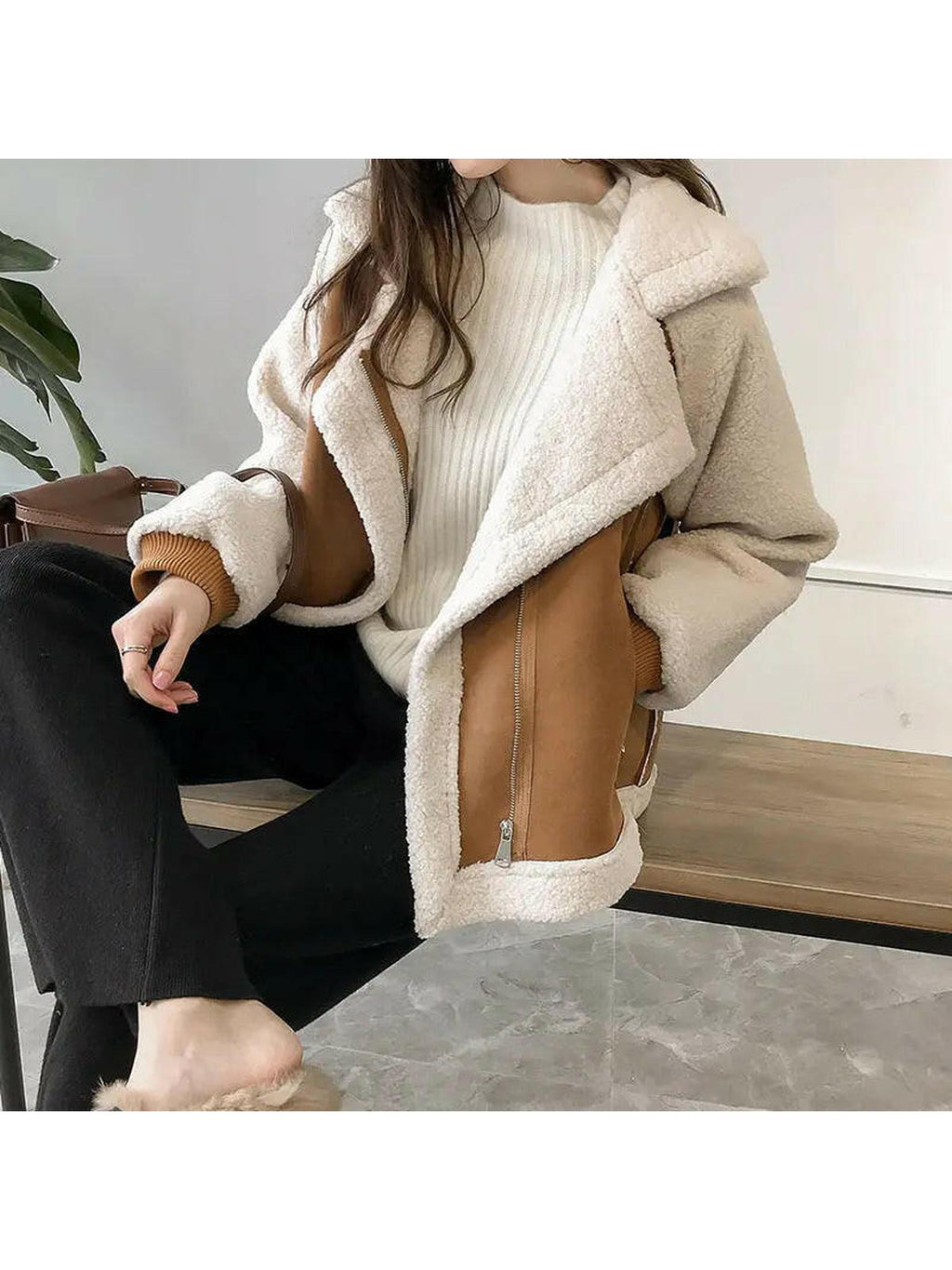 Erin ™ | Stylish Faux Shearling Zip-Up Jacket