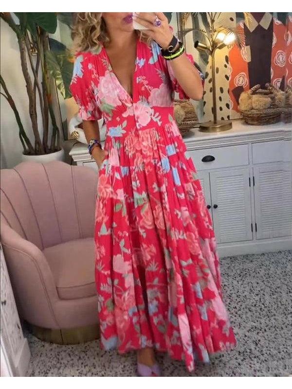 FLORIANA™ - Vibrant Floral Dress