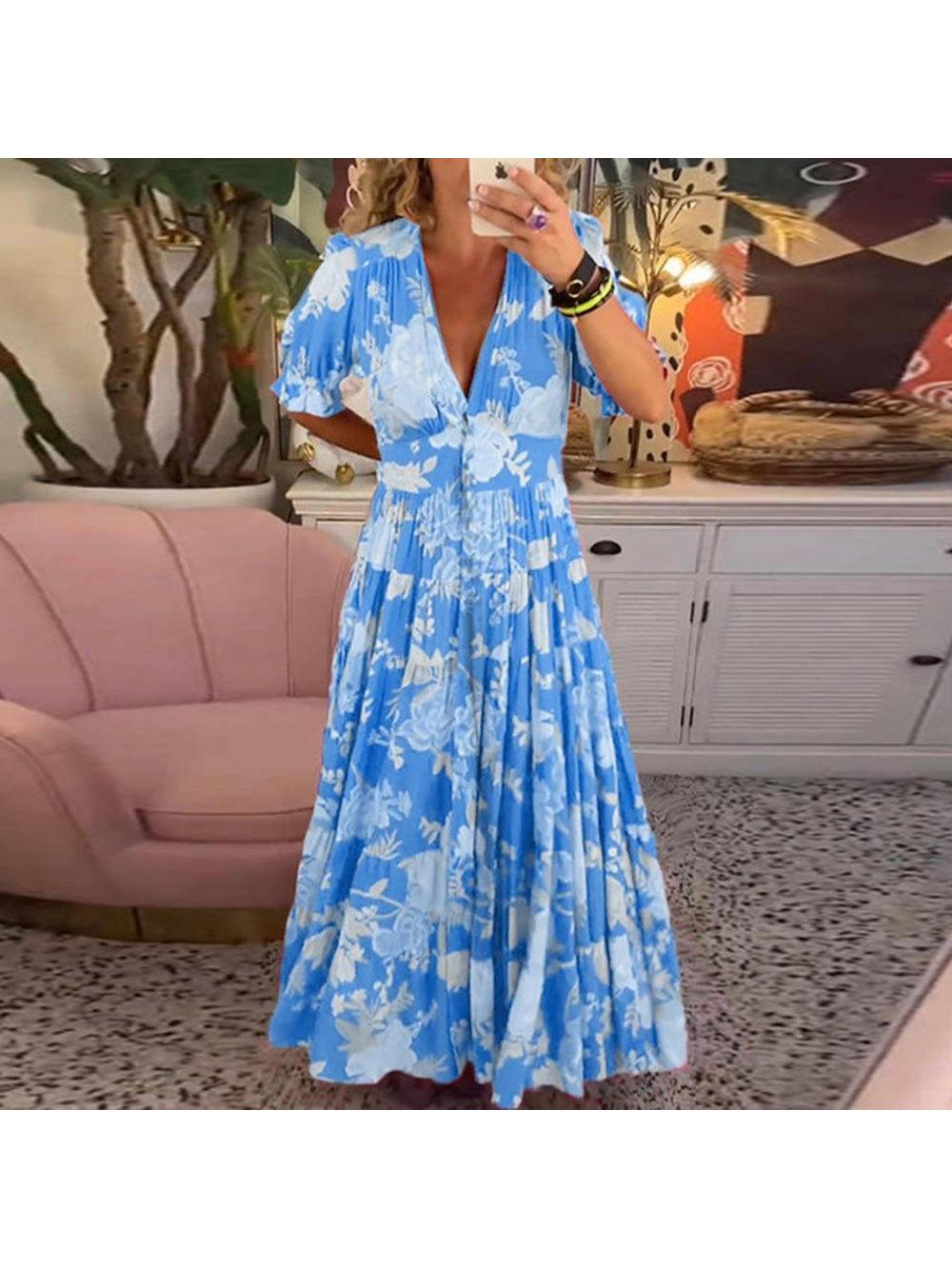 FLORIANA™ - Vibrant Floral Dress