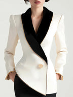Isabelle | Asymmetrical White Blazer - Lumina