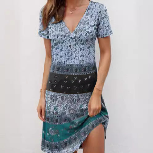Kira | Mini Dress Relaxed Patchwork Boho - Lumina