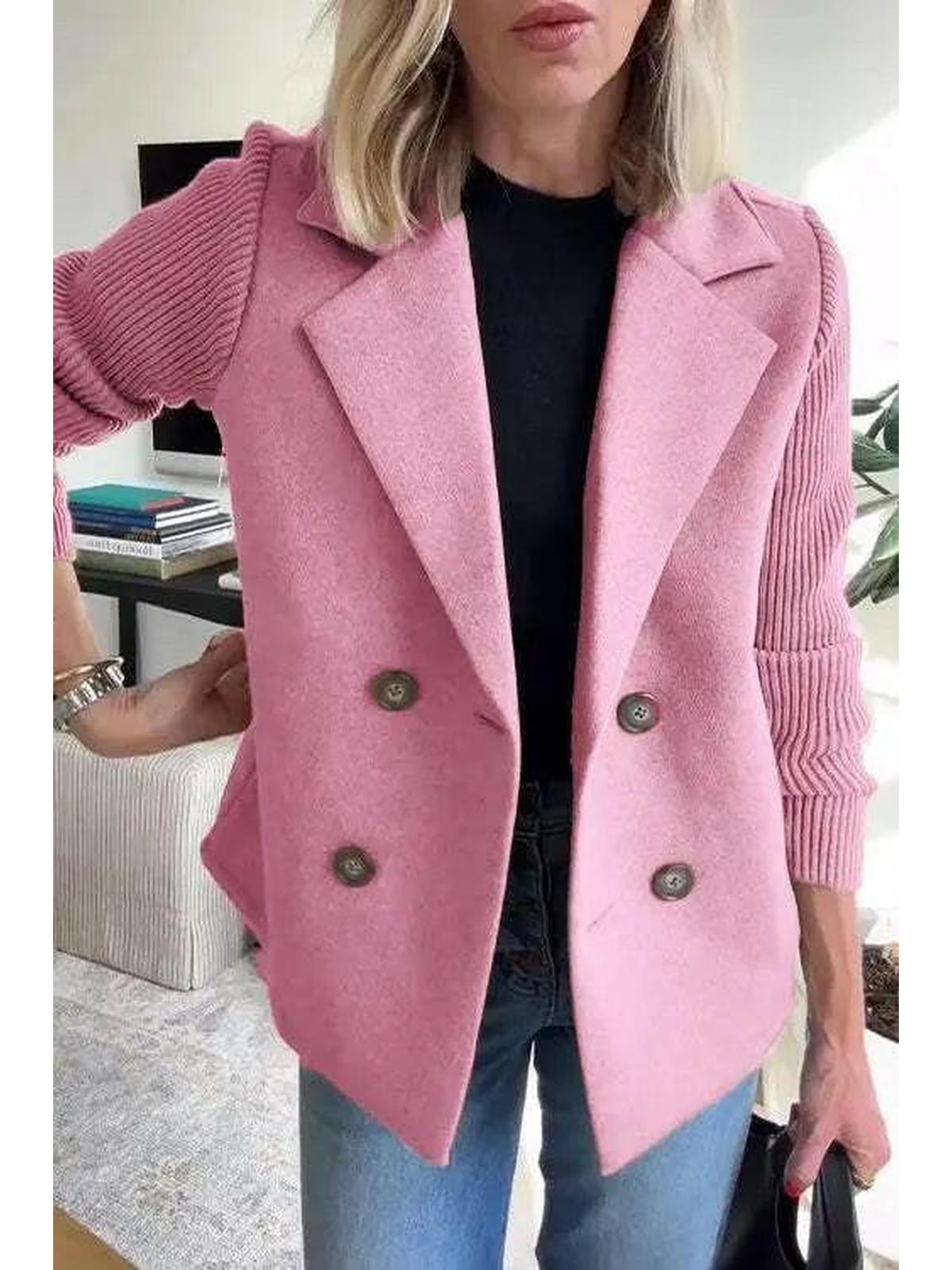 Harper | Button patchwork sleeves casual coat