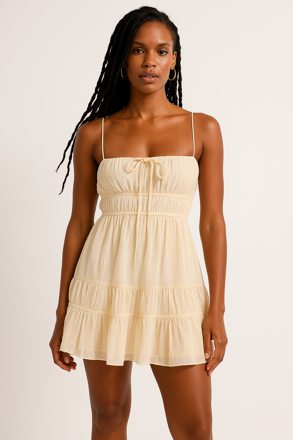 Valence | Mini Dress Smocked Bust Straps - Lumina