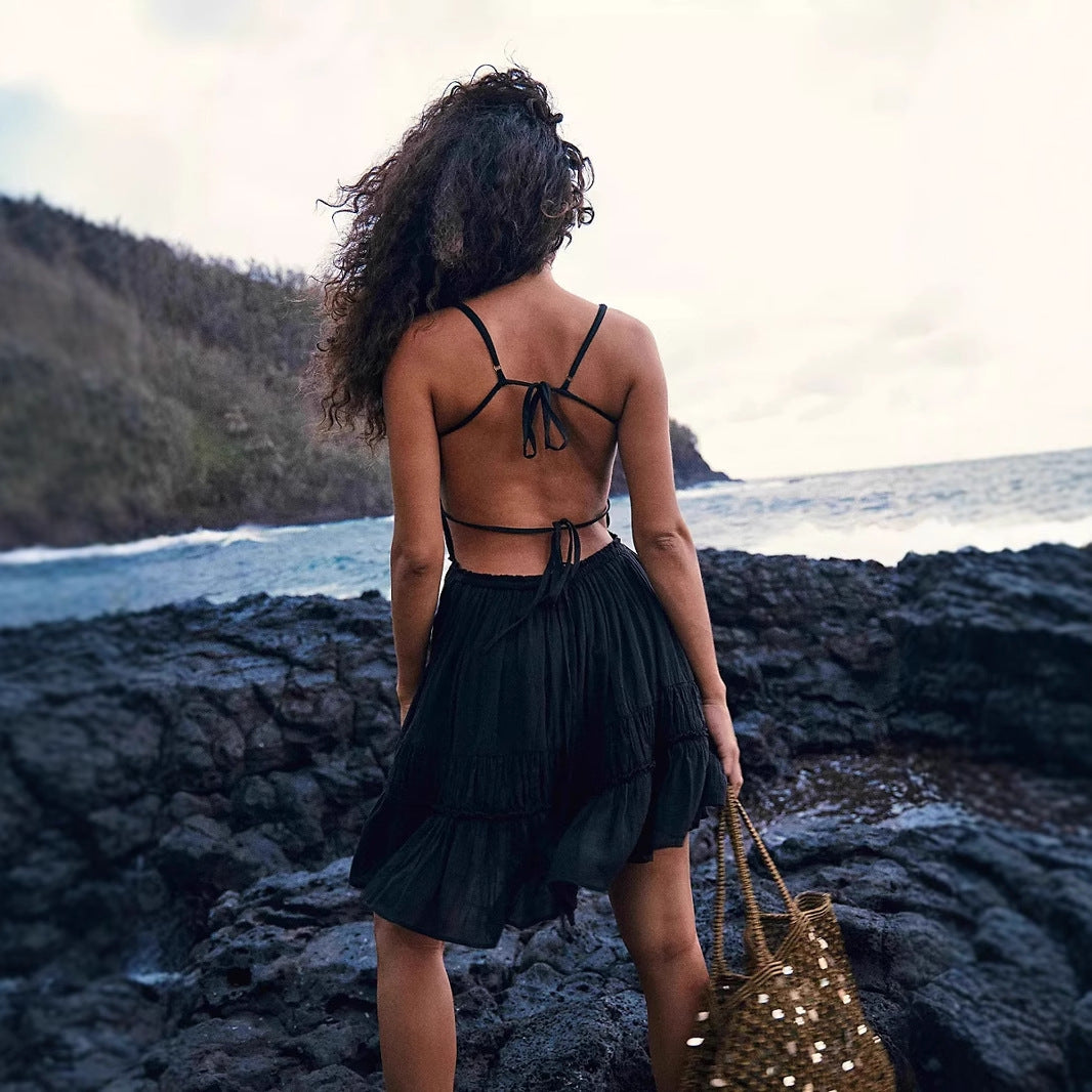 Valence | Mini Dress Smocked Bust Straps - Lumina