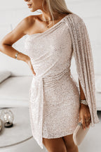 Stellia | One-Shoulder Sequin Mini Dress - Lumina