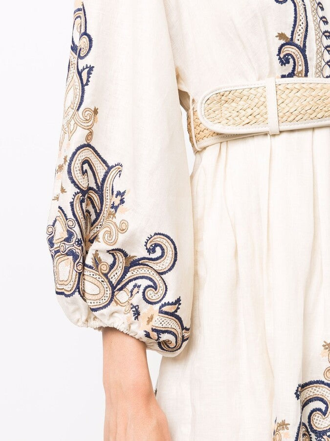 Marigold | Embroidered Boho Dress - Lumina
