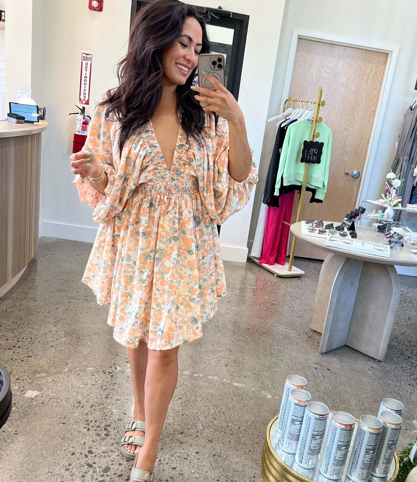 Elara | Chiffon Short Dress Floral - Lumina