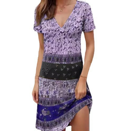 Kira | Mini Dress Relaxed Patchwork Boho - Lumina
