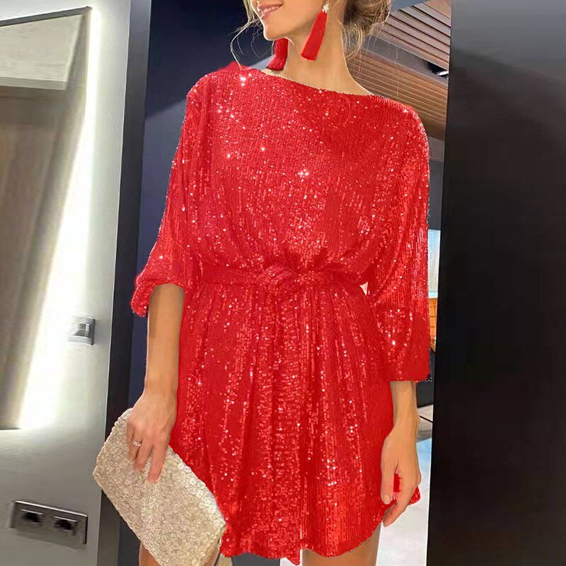 Aria Sapphire | Sequin Mini Dress - Lumina