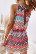 Lyra | Sleeveless Dress Chevron Pattern - Lumina