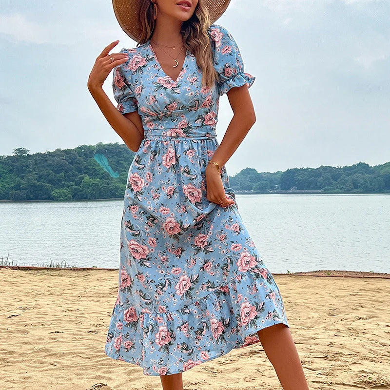 Astra Floral Print Midi | Midi Dress - Lumina