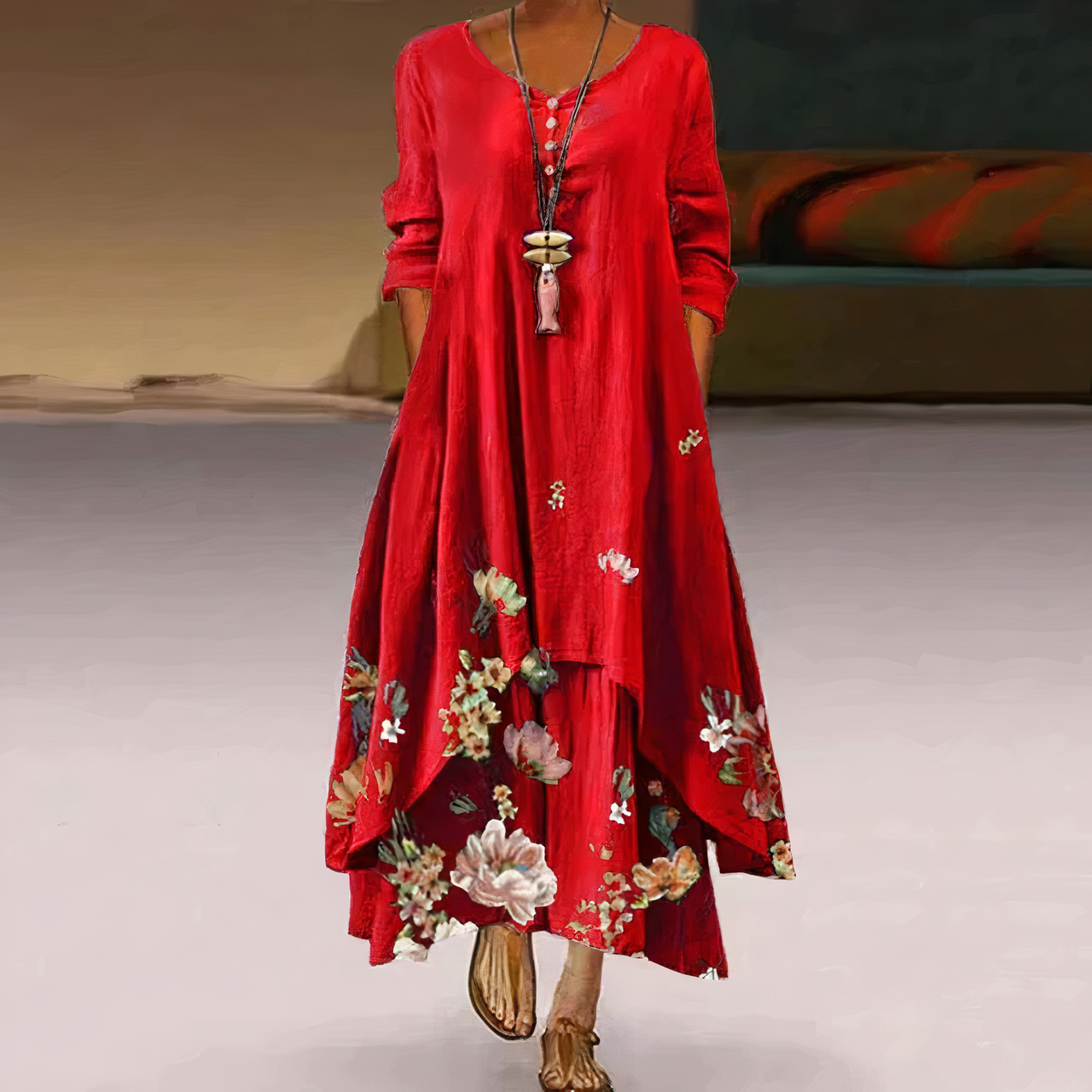 Aurelia | Casual Long Sleeve Dress - Lumina