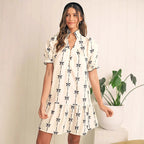 Elara Cotton Bow Daydream | A-Line Dress - Lumina