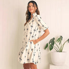 Elara Cotton Bow Daydream | A-Line Dress - Lumina