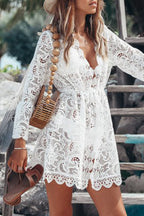 Nova | Lace Cover-Up Sheer V-Neck - Lumina