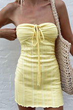 Nova | Strapless Ribbed Mini Dress - Lumina