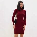 Lyra Ribbed Knit Slim | Sweater Dress - Lumina