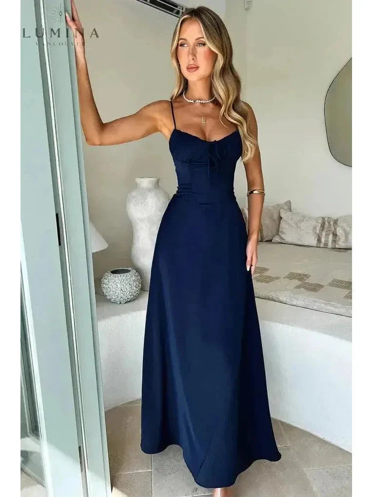 Maelys - Lace-Up Sleeveless Maxi Dress