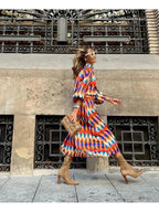 Marisol™ - Vibrant Geometric Dress