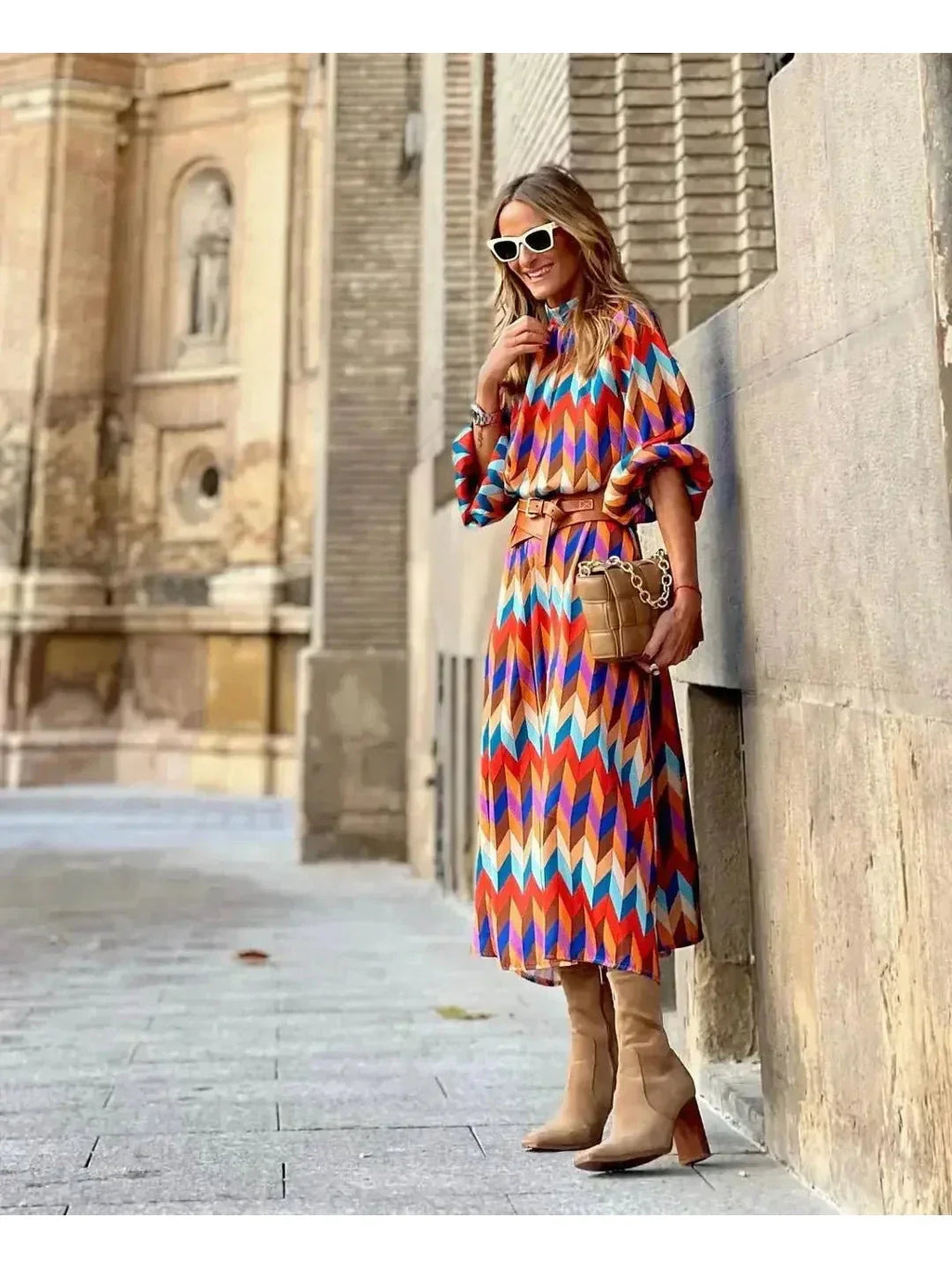 Marisol™ - Vibrant Geometric Dress