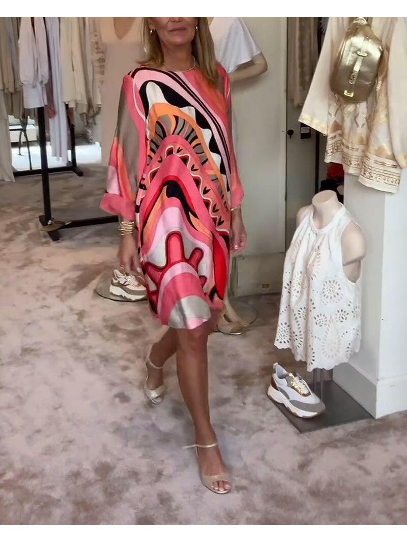 Mirabella™ - Vibrant Abstract Print Dress