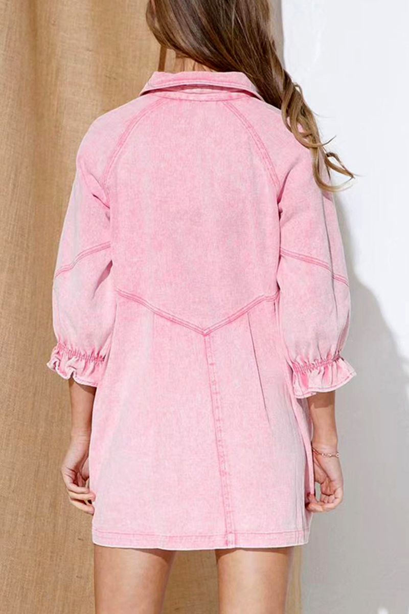 Nova | Denim Button Down Shirt Dress - Lumina