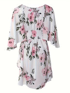 Nova | Floral Print Dress with V-Neck - Lumina