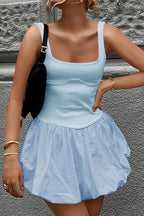 Nova | Sleeveless Bubble Hem Mini Dress - Lumina