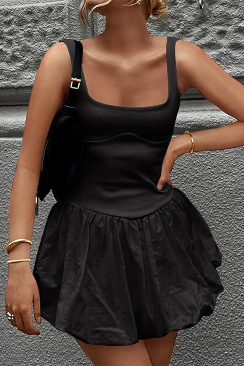 Nova | Sleeveless Bubble Hem Mini Dress - Lumina