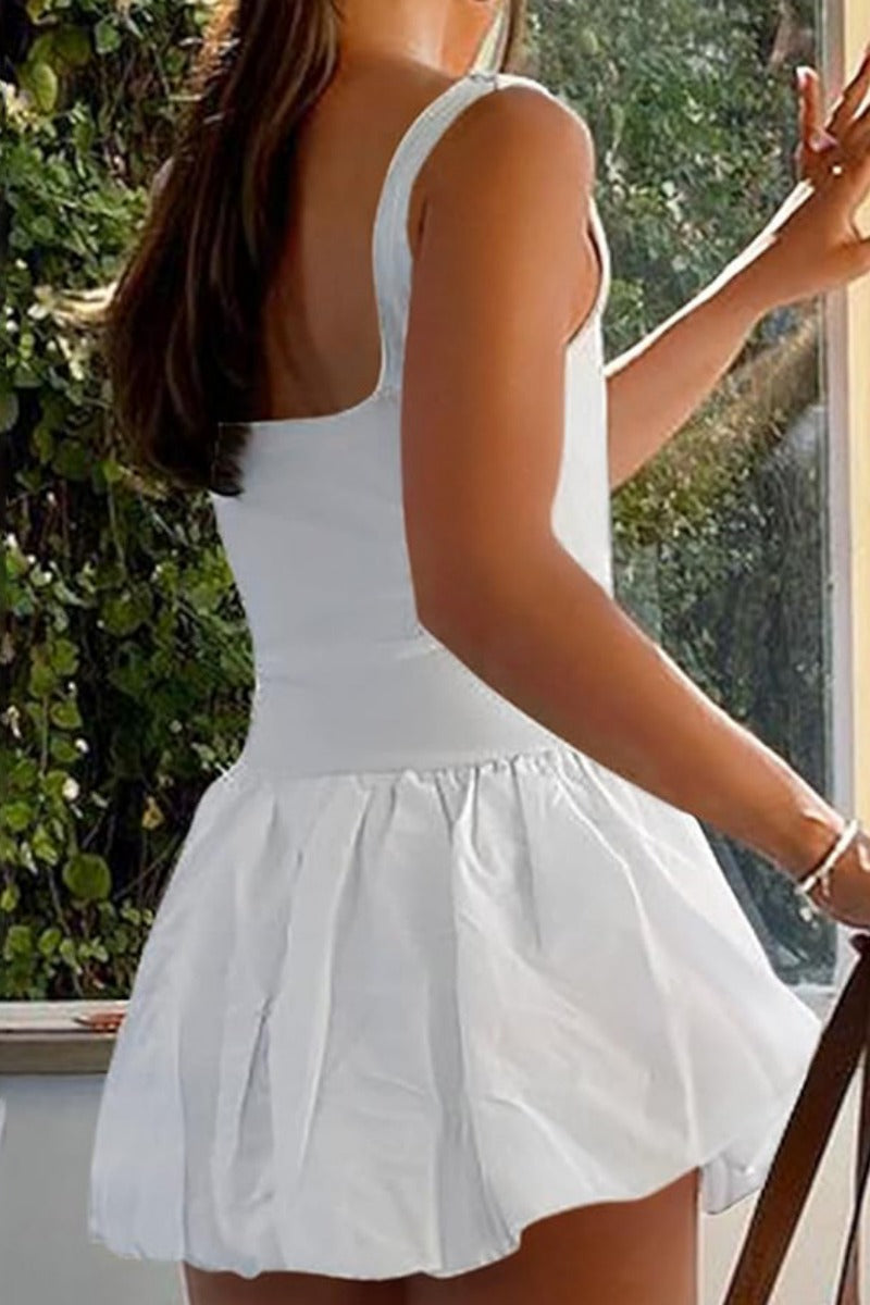 Nova | Sleeveless Bubble Hem Mini Dress - Lumina