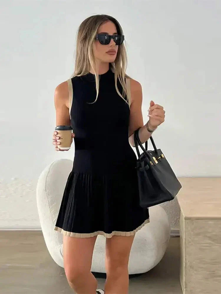 Nova | Sleeveless Pleated Mini Dress - Lumina