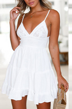 Nova | Spaghetti Strap Dress Lace Bodice - Lumina