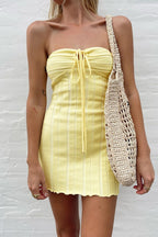 Nova | Strapless Ribbed Mini Dress - Lumina