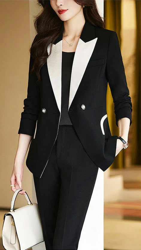 Camille | Monochrome Tailored Pant Suit - Lumina