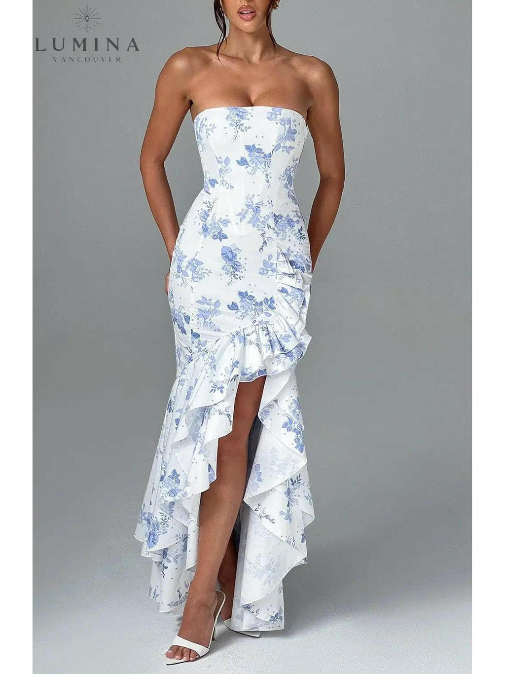 Riviera | Sleeveless Slit Ruffle Maxi Dress