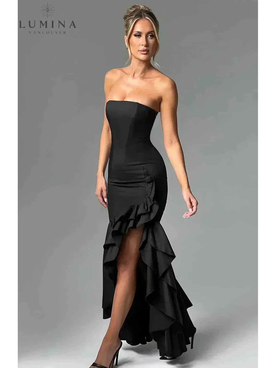 Riviera | Sleeveless Slit Ruffle Maxi Dress