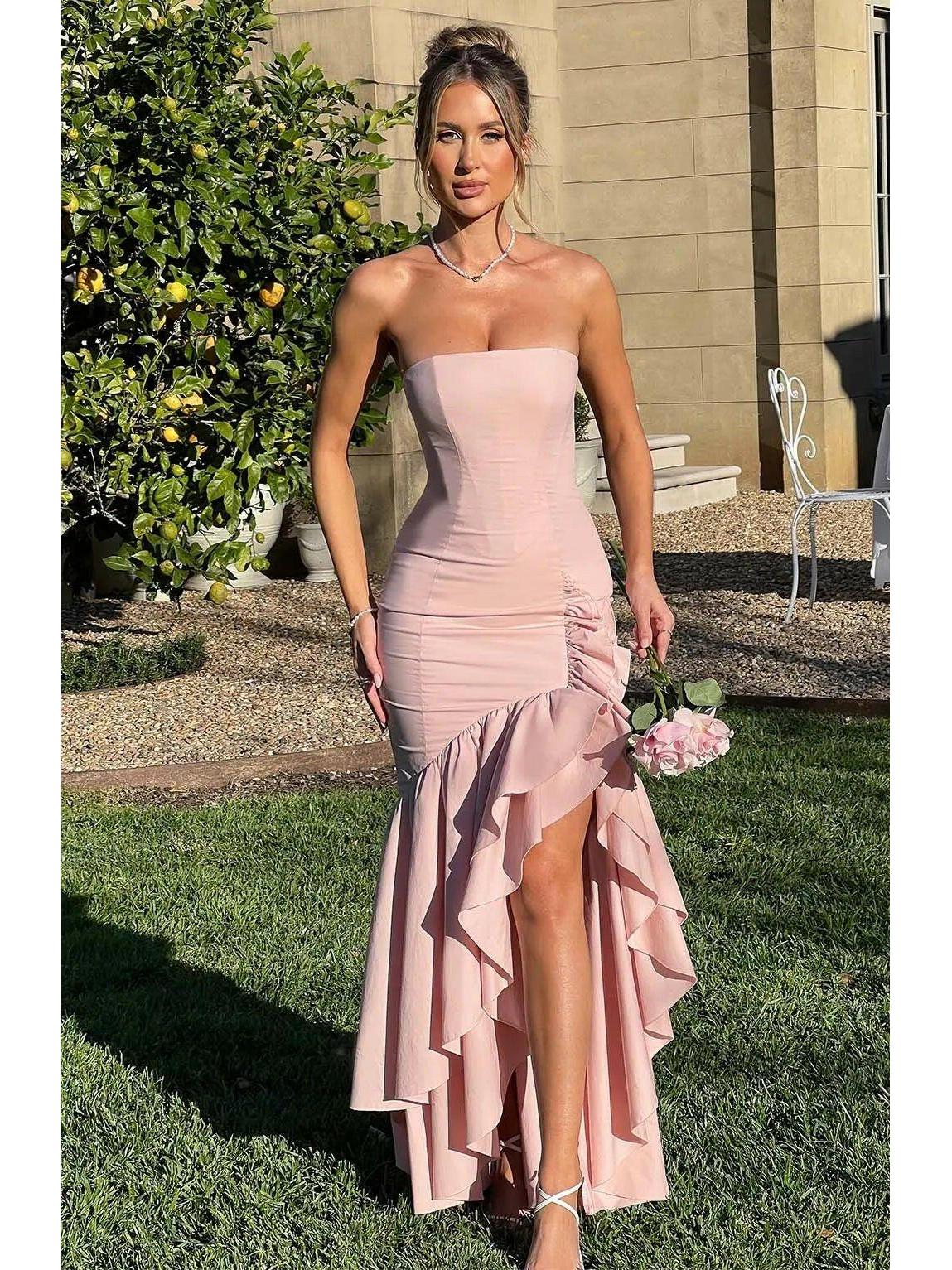 Riviera | Sleeveless Slit Ruffle Maxi Dress