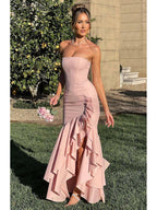 Riviera | Sleeveless Slit Ruffle Maxi Dress