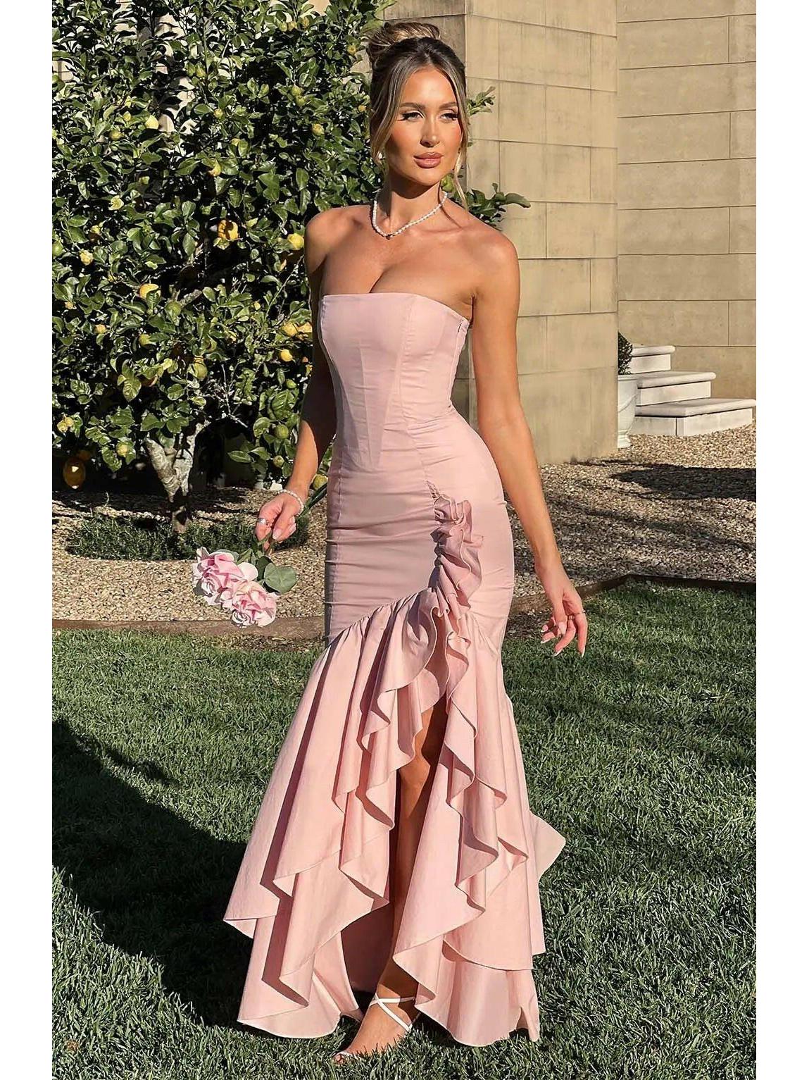 Riviera | Sleeveless Slit Ruffle Maxi Dress