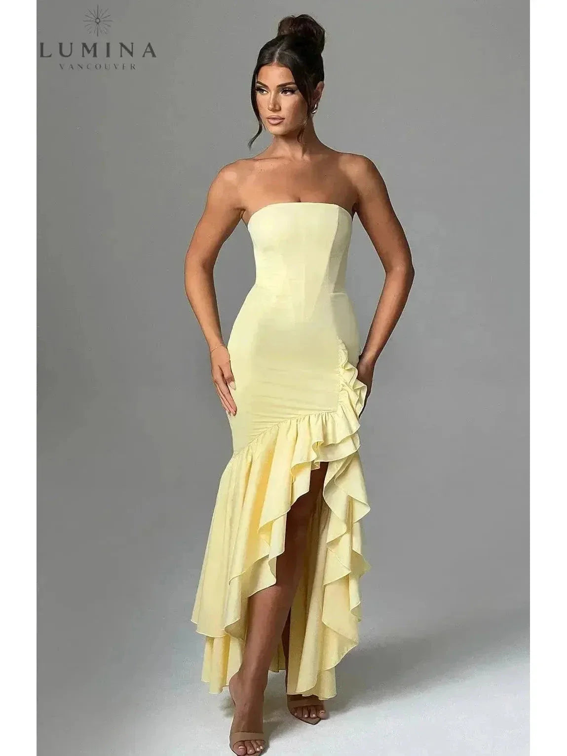 Riviera | Sleeveless Slit Ruffle Maxi Dress