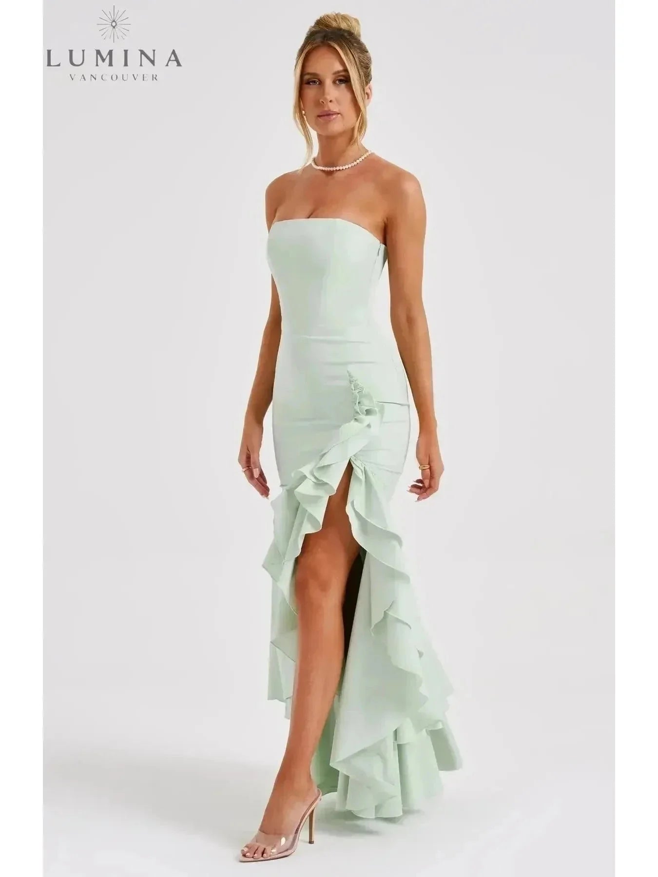 Riviera | Sleeveless Slit Ruffle Maxi Dress