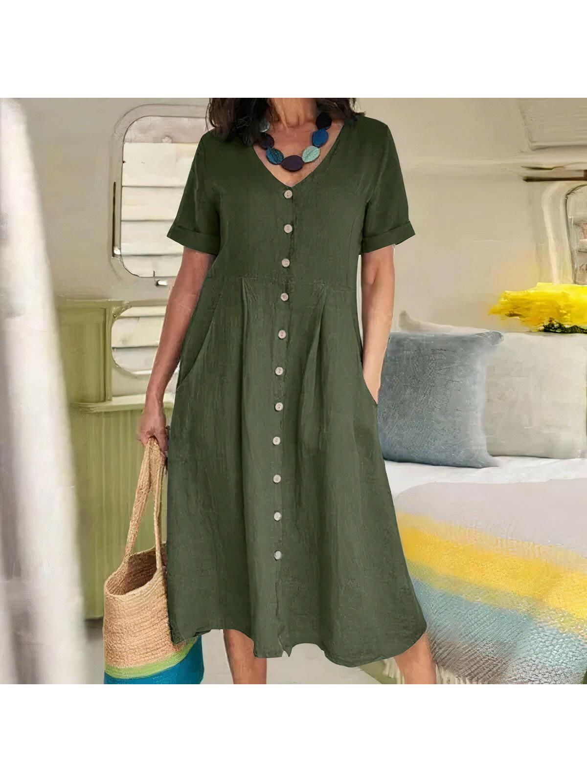 Yasmin™ - Effortless Buttoned Dress