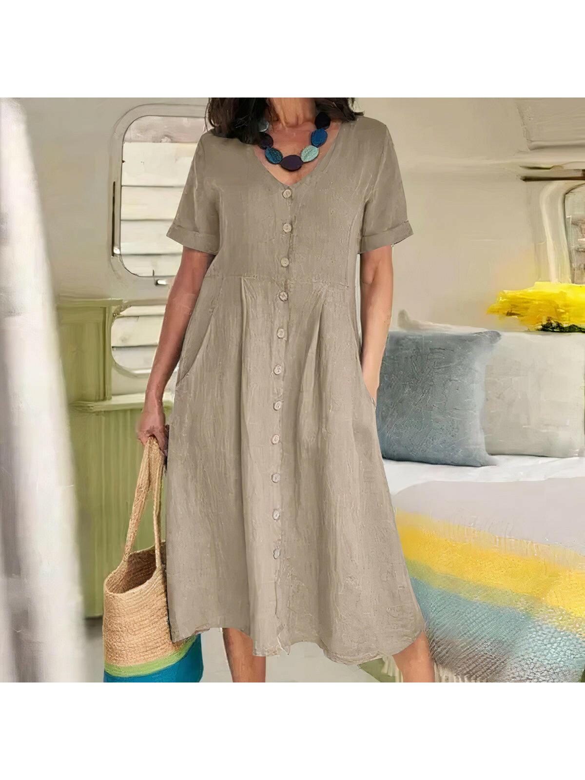 Yasmin™ - Effortless Buttoned Dress